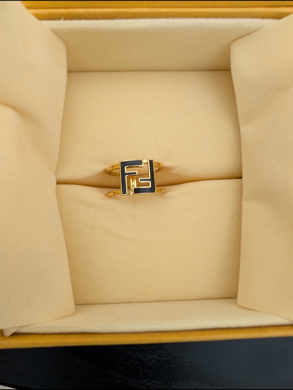 Fendi Black & Gold Ring